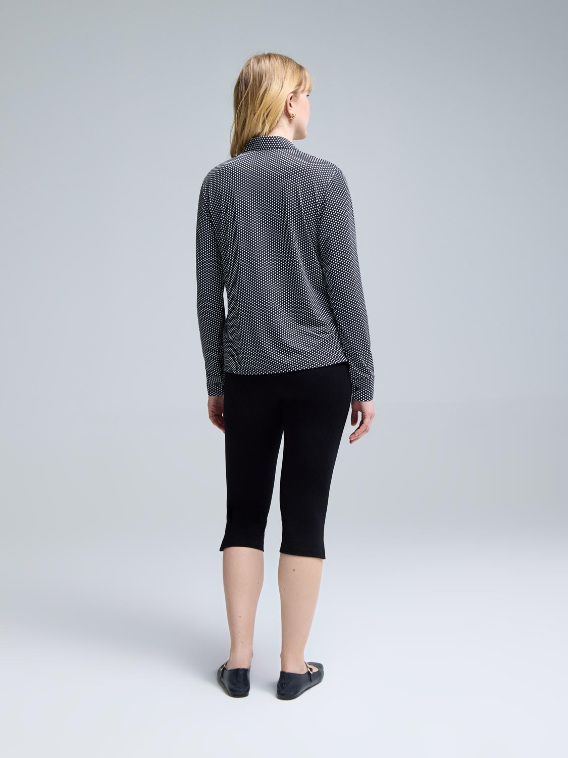Button-Up Polka-Dot Blouse