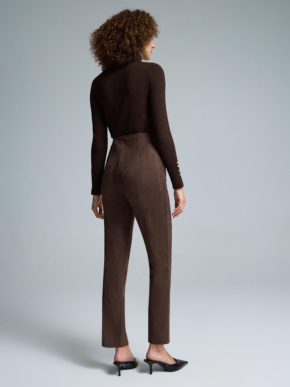 Faux Suede Skinny Leg Pants