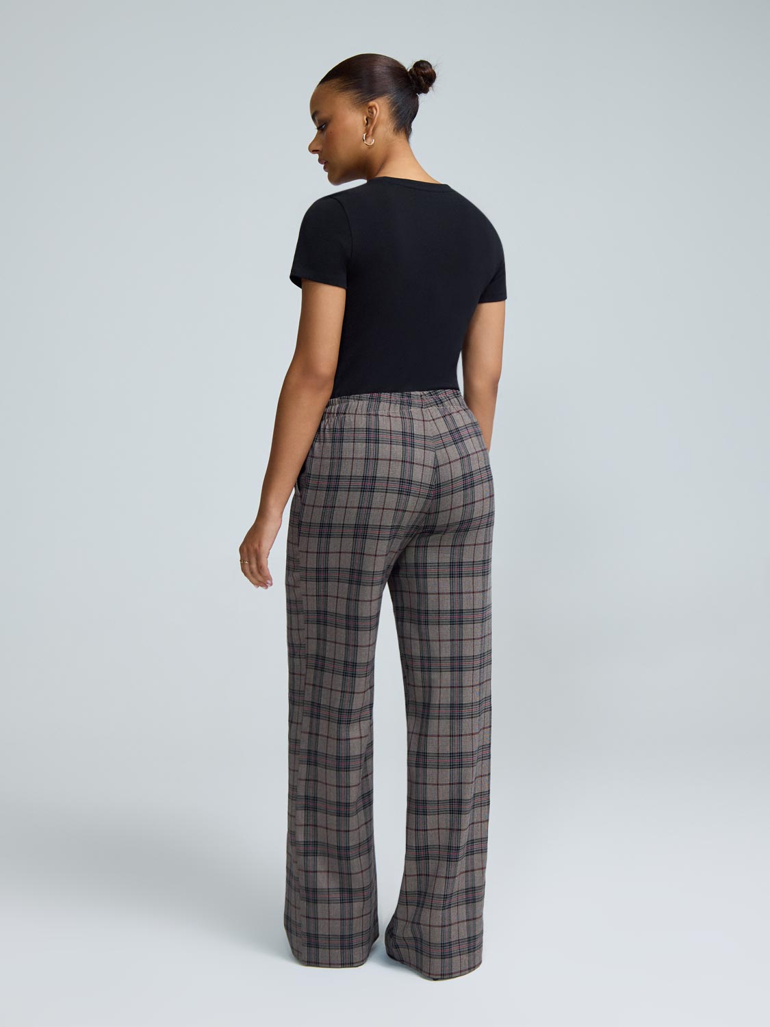 Plaid Wide-Leg Pants
