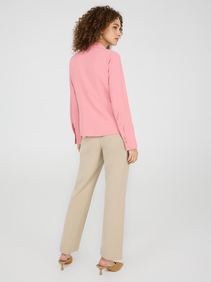 V-Neck Button-Front Blouse