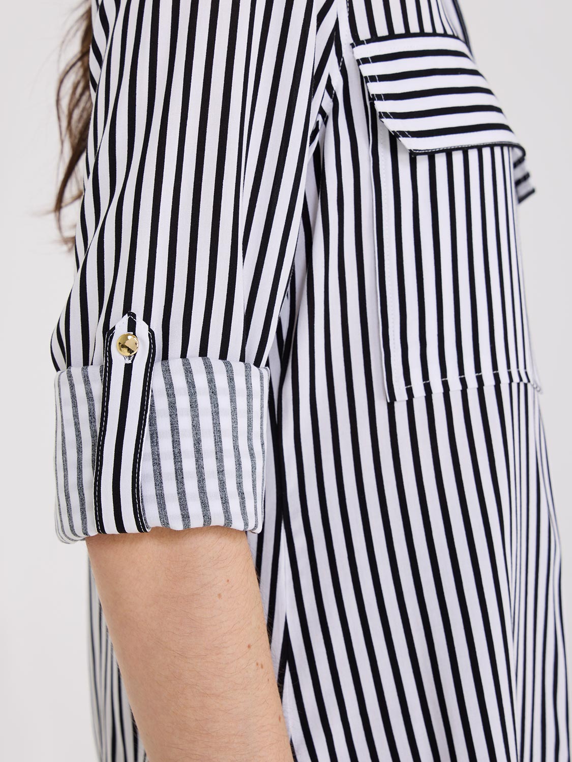 Striped Button-Up Blouse