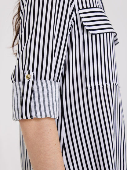 Striped Button-Up Blouse