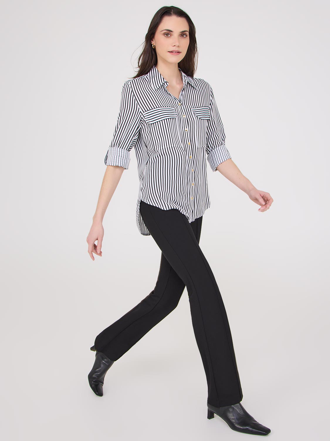 Striped Button-Up Blouse