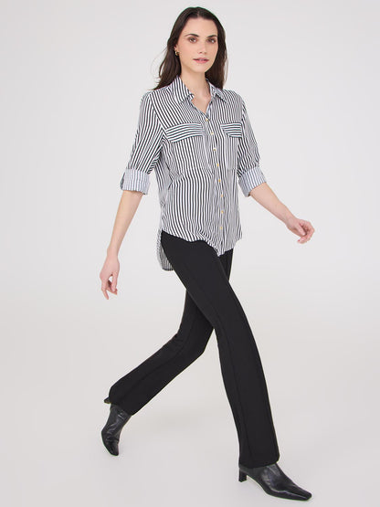 Striped Button-Up Blouse