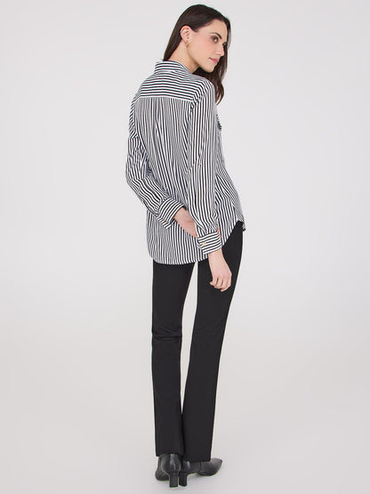 Striped Button-Up Blouse