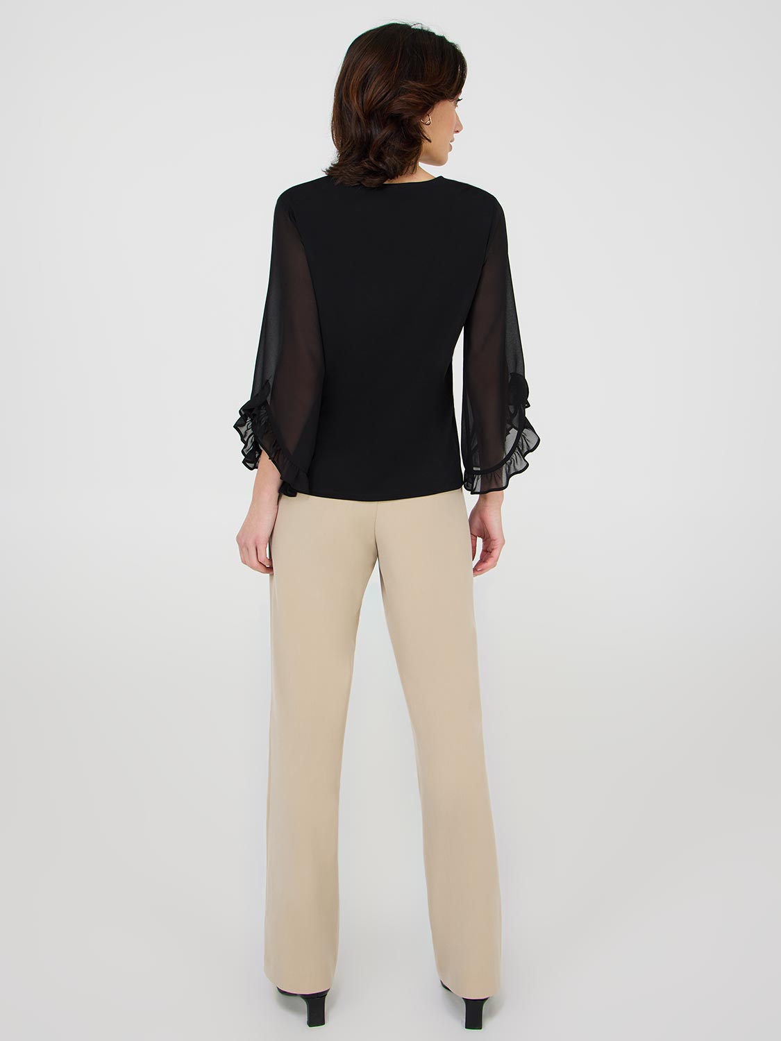 Chiffon Ruffle Sleeve Top