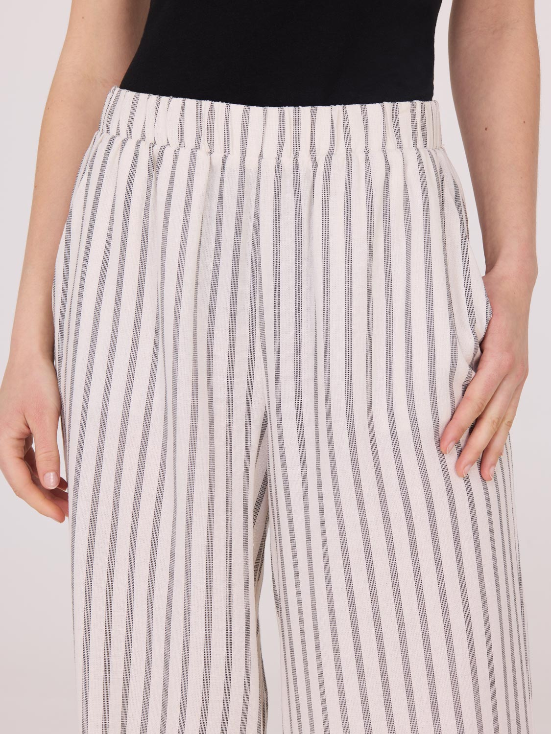 Striped Linen Palazzo Pants