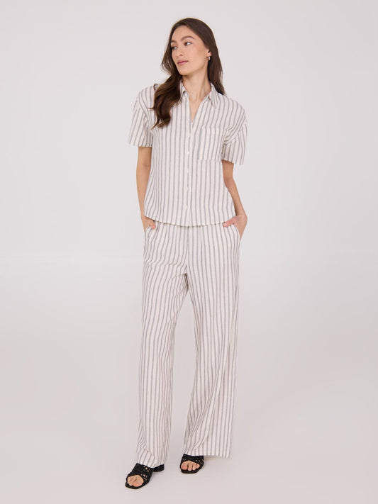Striped Linen Palazzo Pants