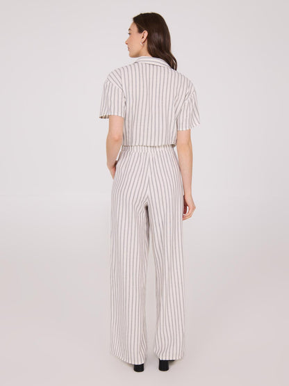 Striped Linen Palazzo Pants
