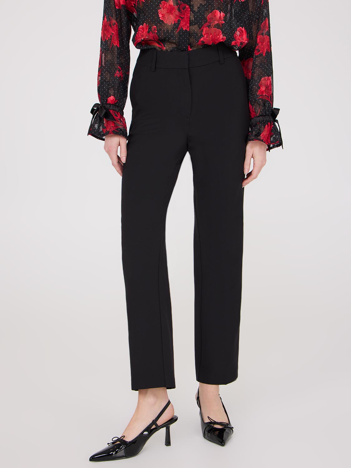 Straight Leg Mid-Rise Pants