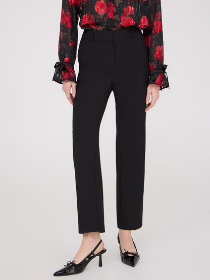 Straight Leg Mid-Rise Pants