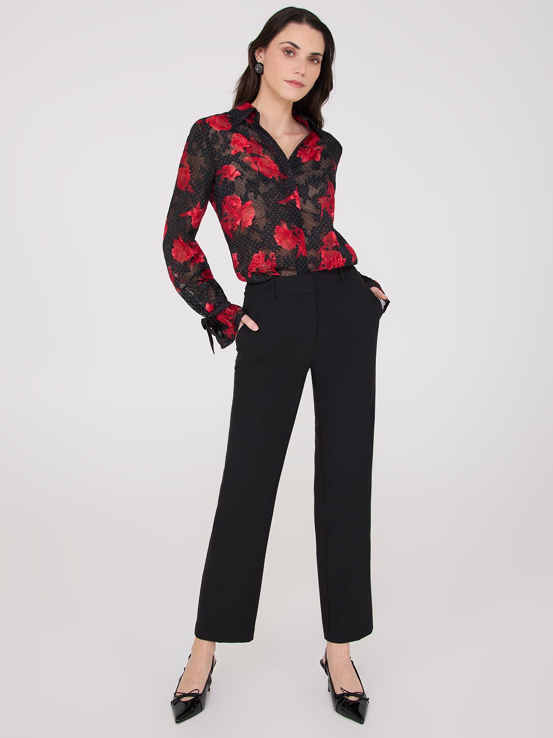 Straight Leg Mid-Rise Pants