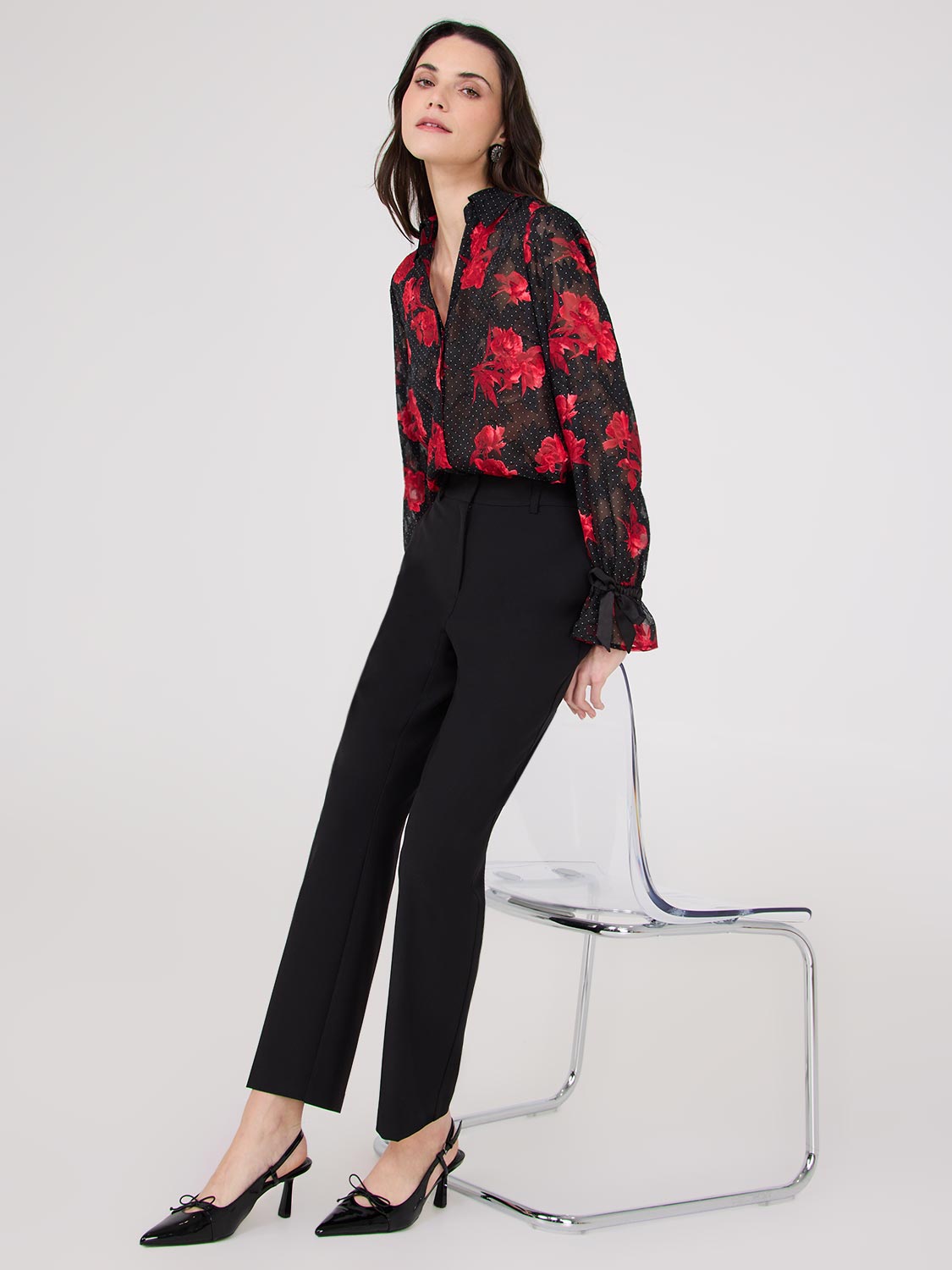 Straight Leg Mid-Rise Pants