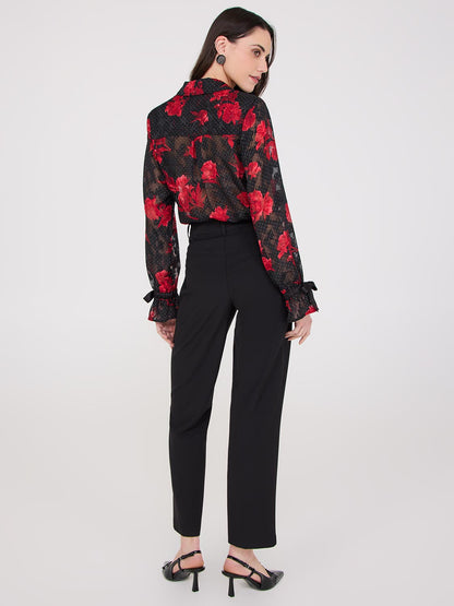 Straight Leg Mid-Rise Pants