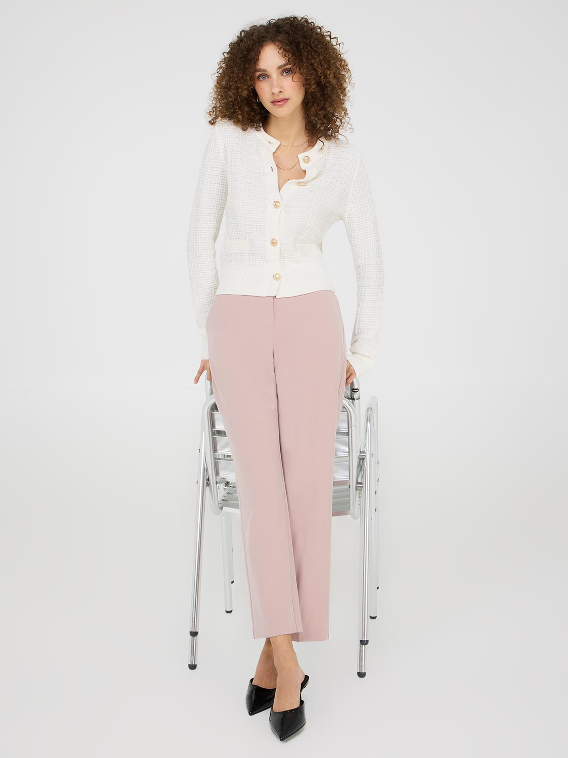 Straight Leg Mid-Rise Pants