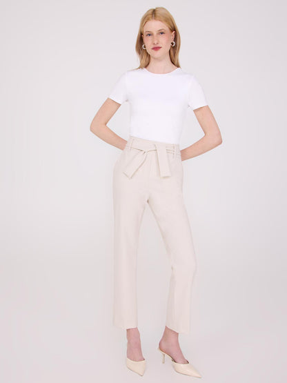 Slim Leg Pants With Sash
