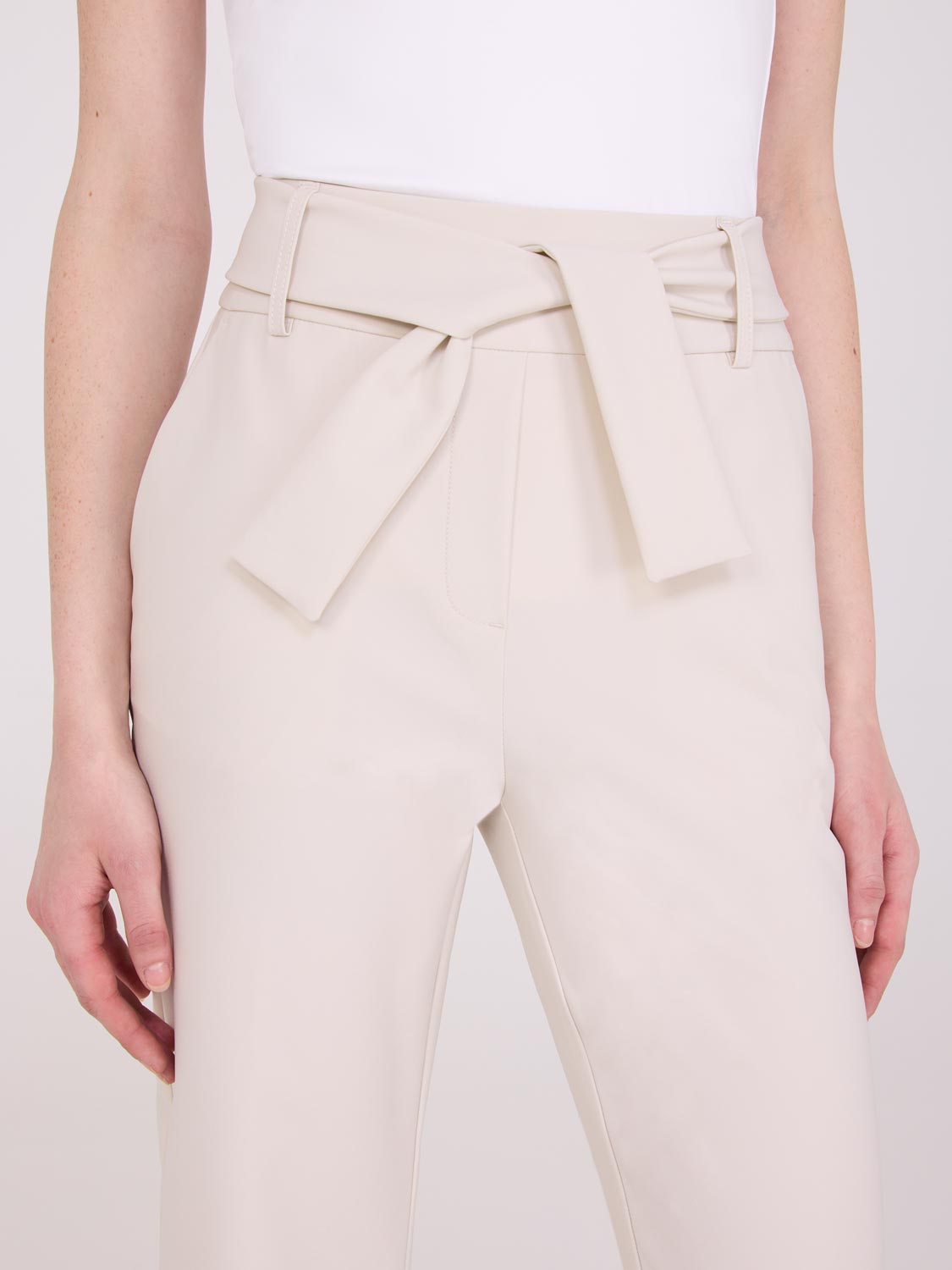 Slim Leg Pants With Sash