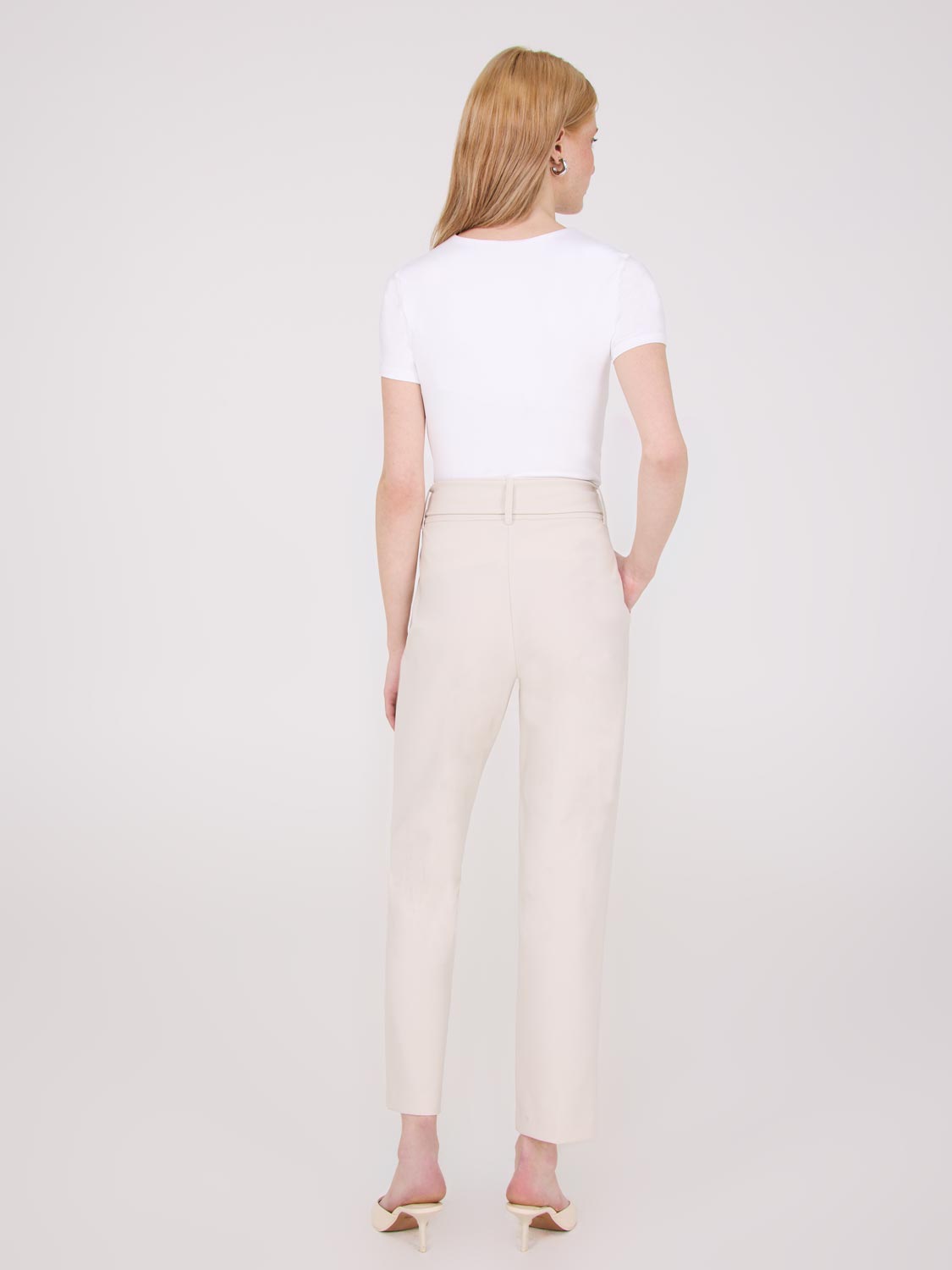 Slim Leg Pants With Sash