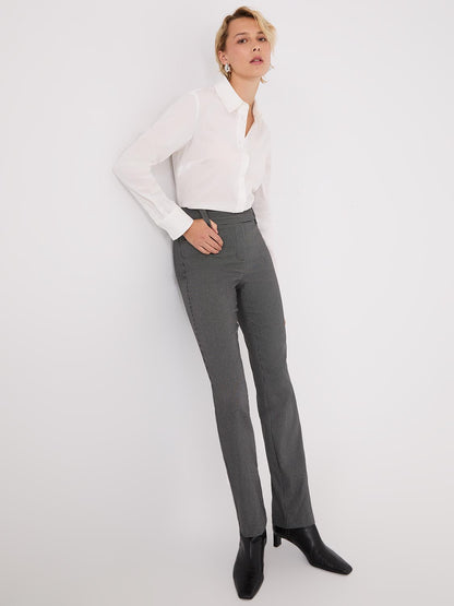 Check Print Bootcut Pants