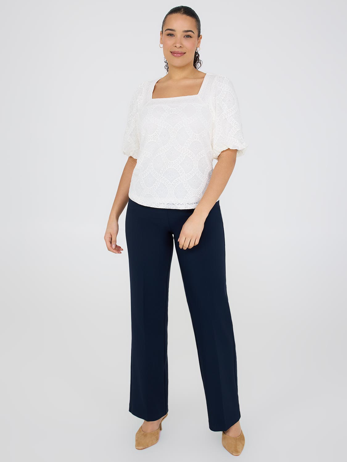 Straight Leg Pull-On Pants