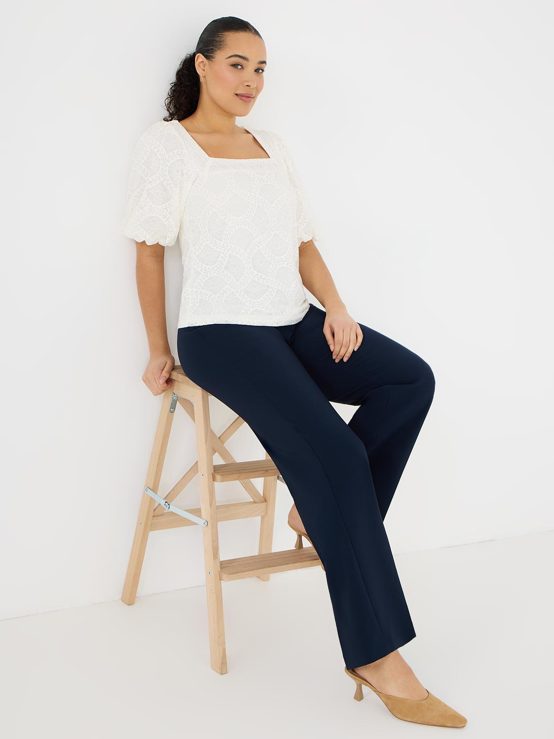 Straight Leg Pull-On Pants