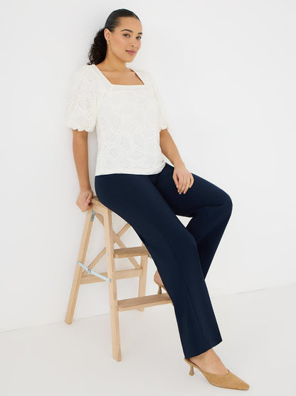 Straight Leg Pull-On Pants