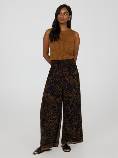 Printed Chiffon Palazzo Pants