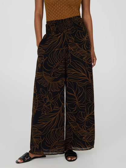 Printed Chiffon Palazzo Pants
