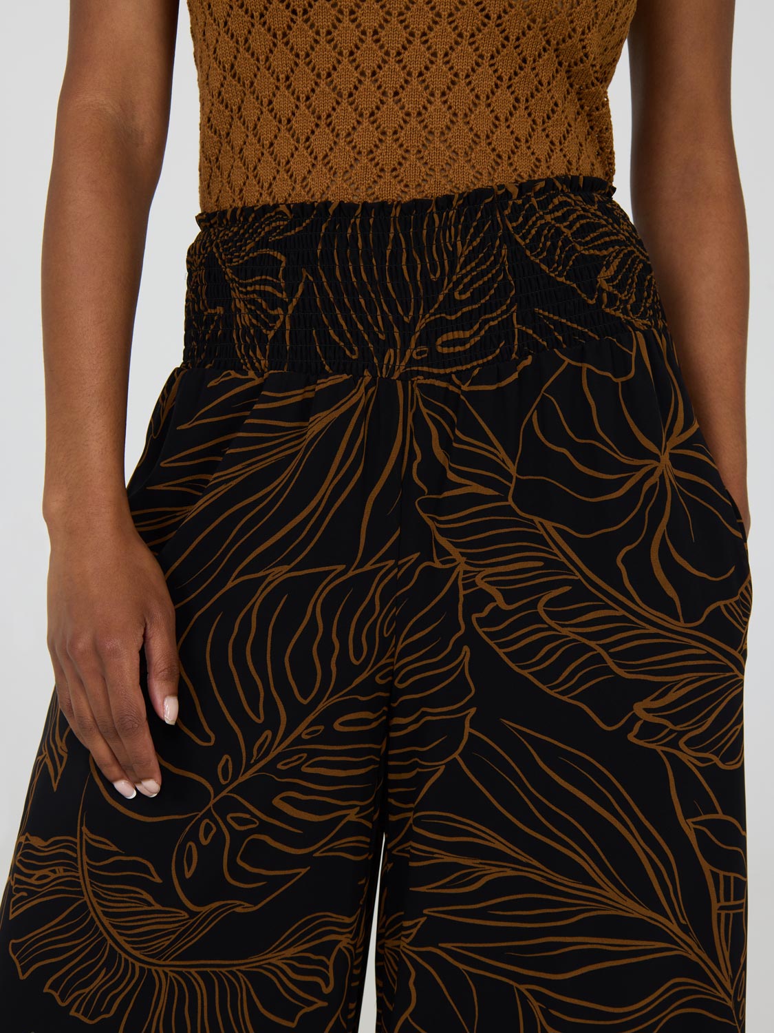Printed Chiffon Palazzo Pants