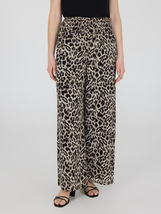 Animal Print Chiffon Palazzo Pants