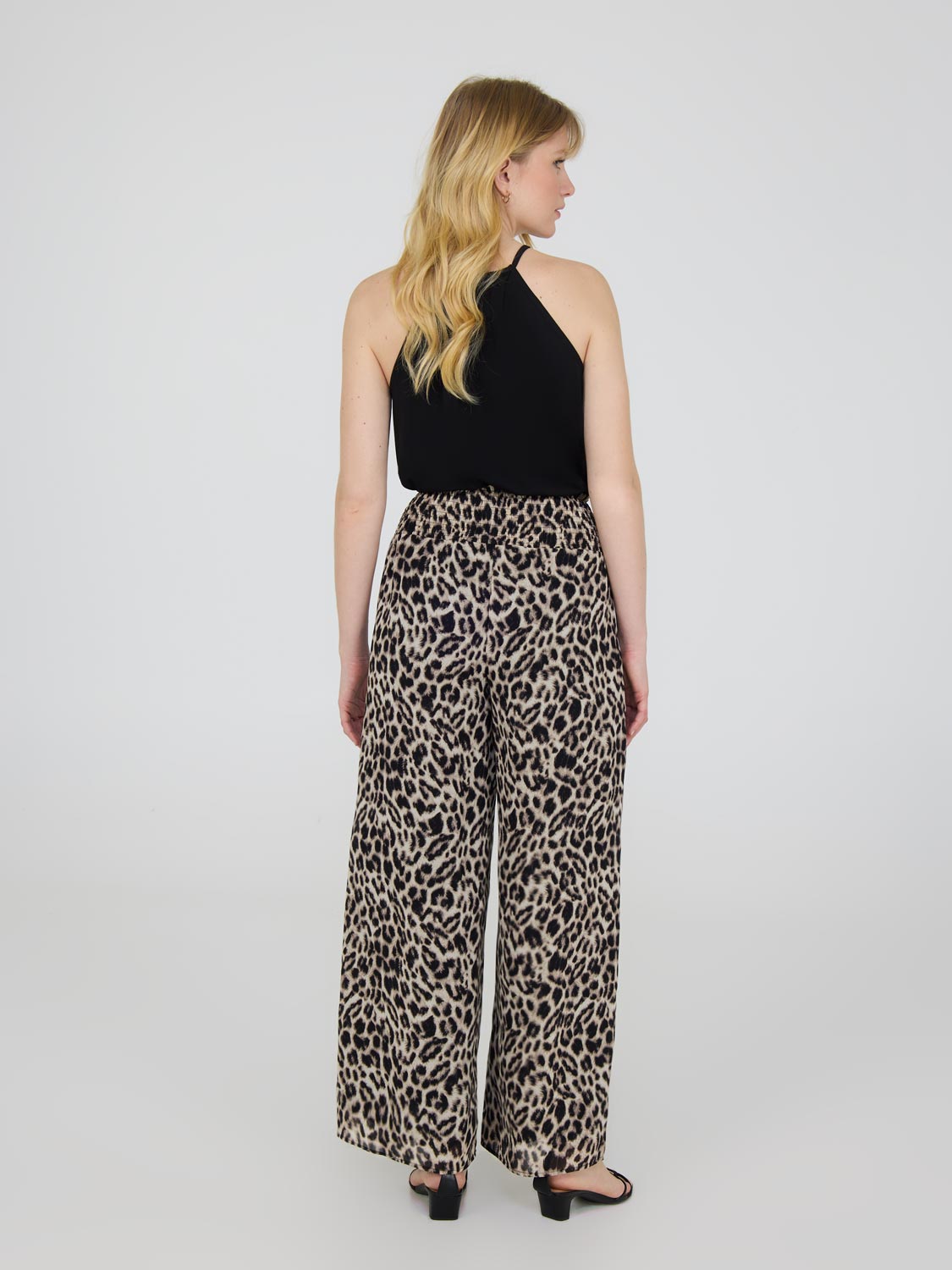 Animal Print Chiffon Palazzo Pants