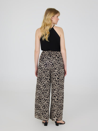 Animal Print Chiffon Palazzo Pants