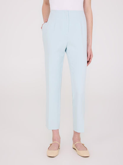 Cropped Straight Leg Pants With Side Slits