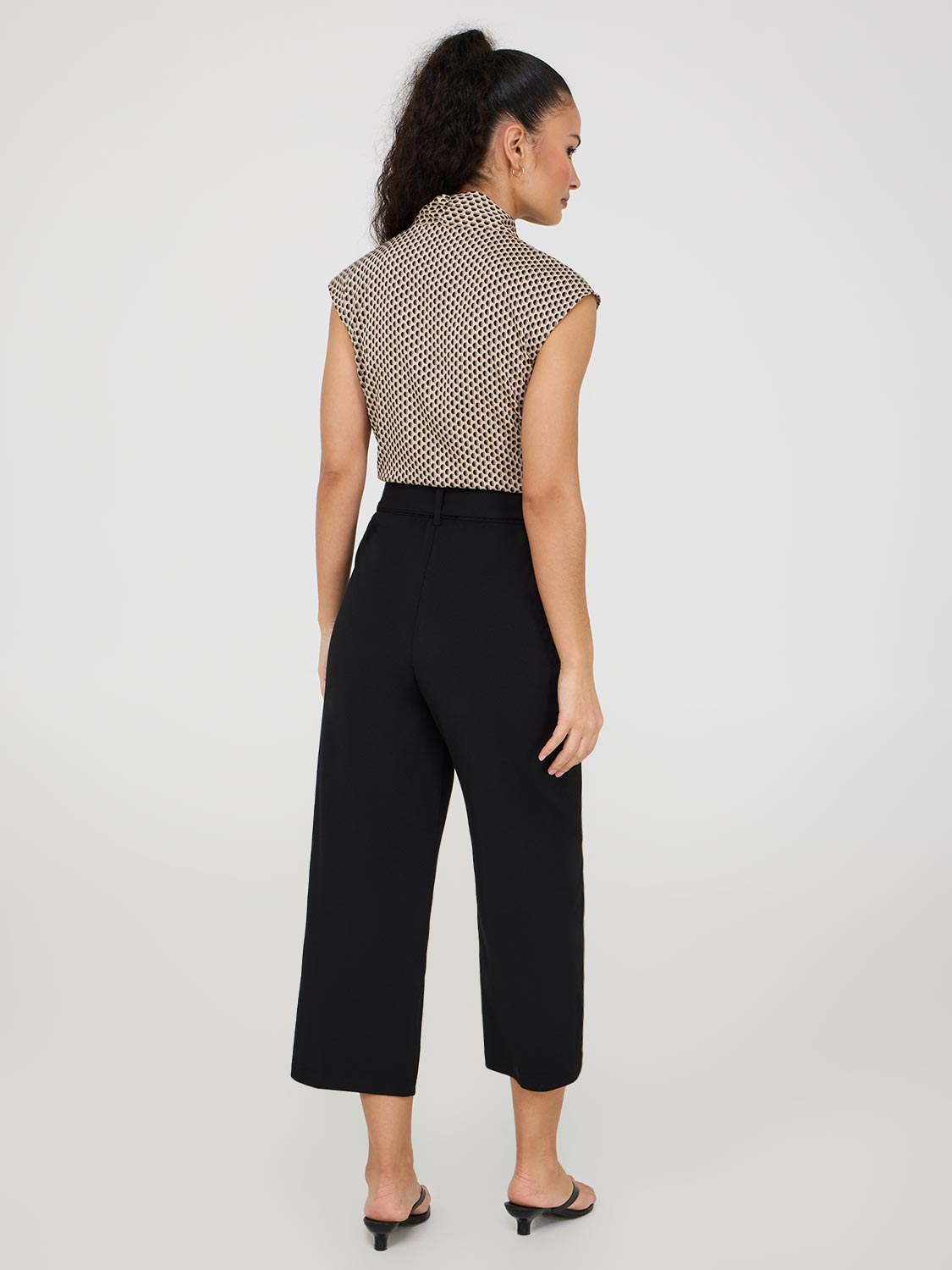 Crepe Gaucho Pants With Sash