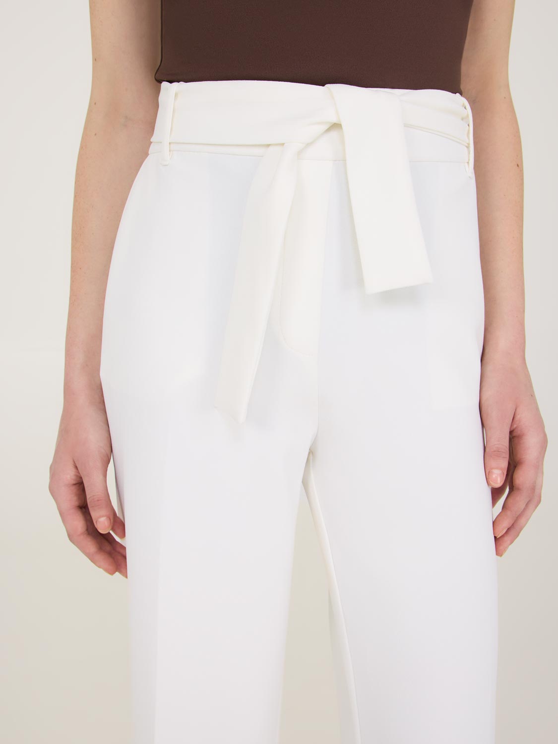 Crepe Gaucho Pants With Sash