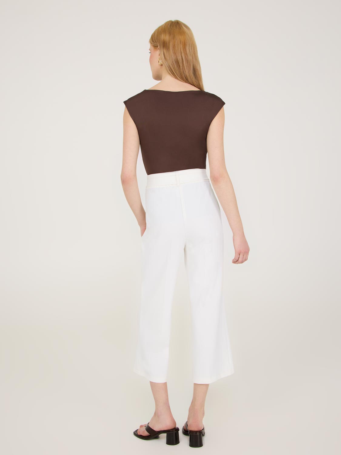 Crepe Gaucho Pants With Sash