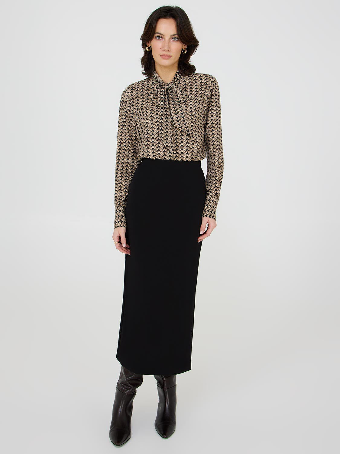 Crepe Midi Skirt