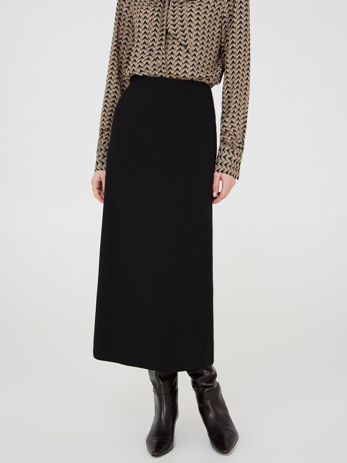 Crepe Midi Skirt