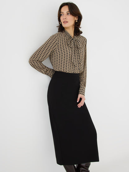 Crepe Midi Skirt