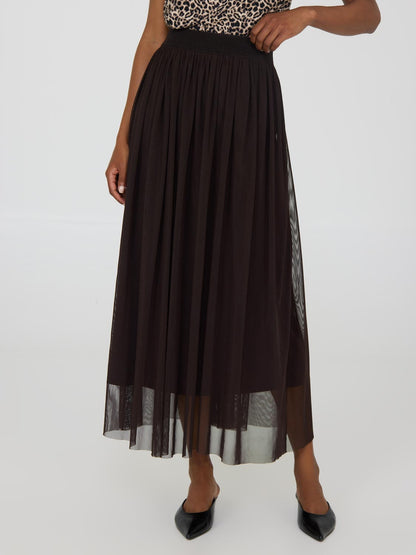 Pleated Mesh Skirt