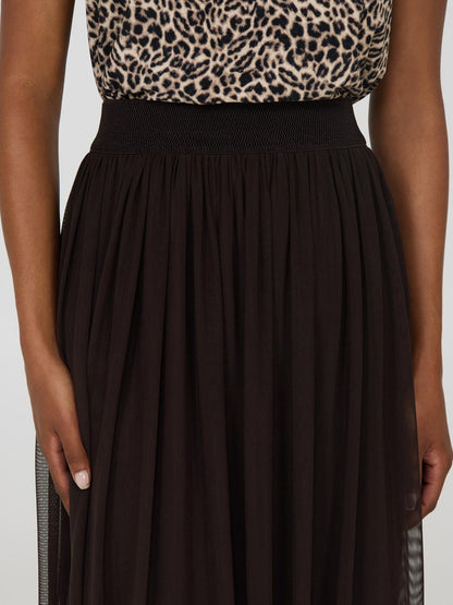 Pleated Mesh Skirt
