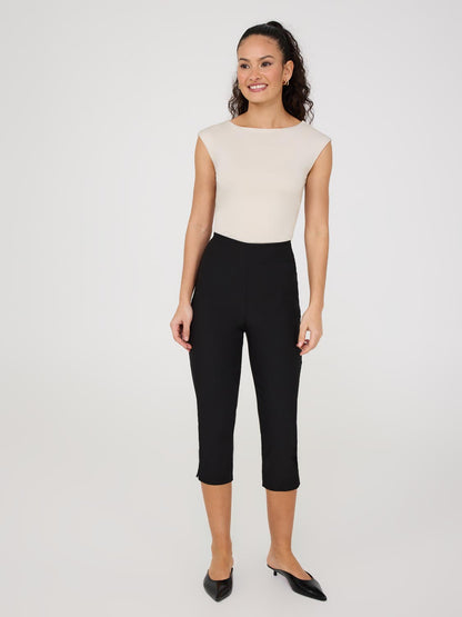 Capri Pants With Slit Hem