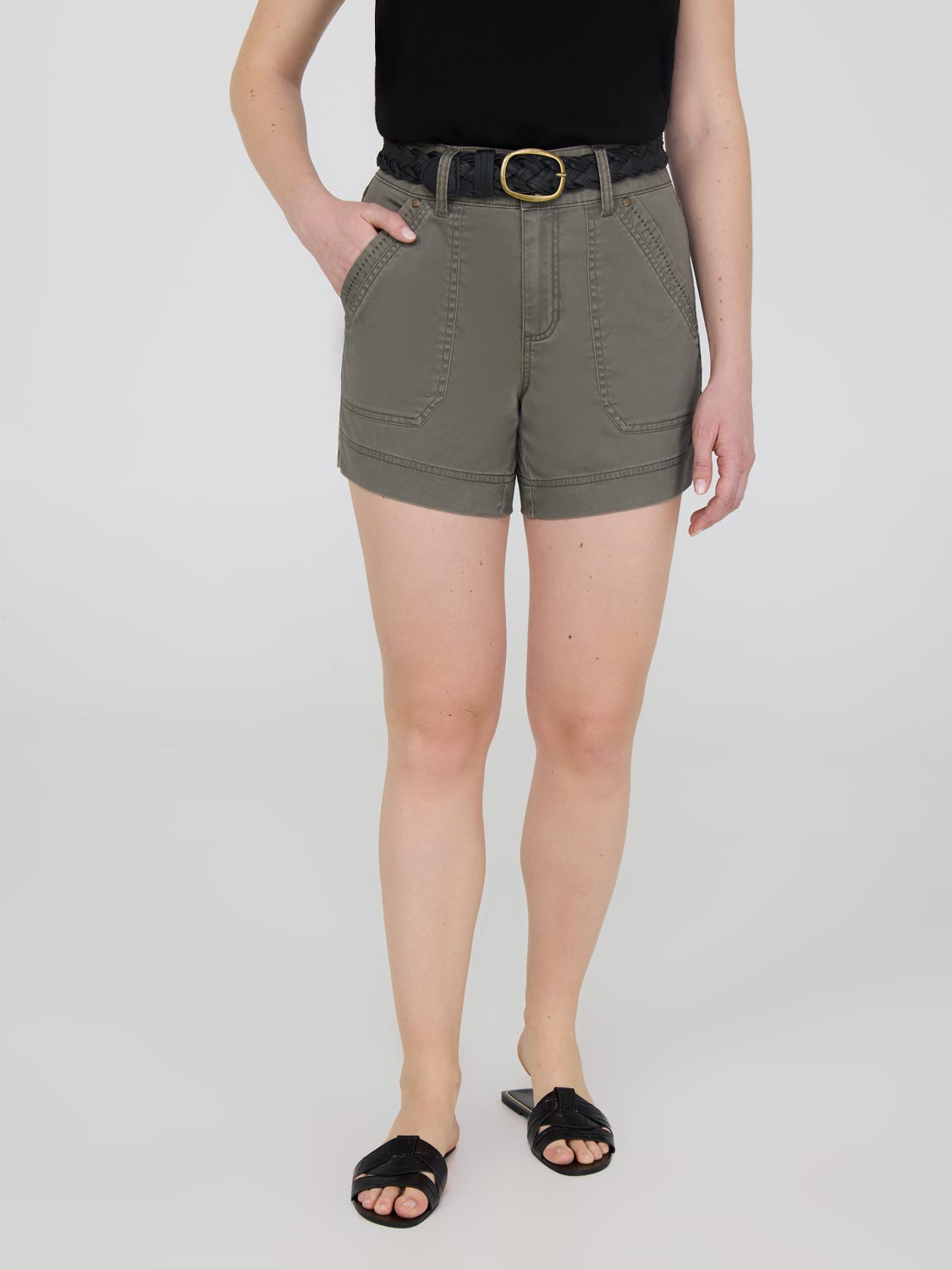 Belted Casual Shorts