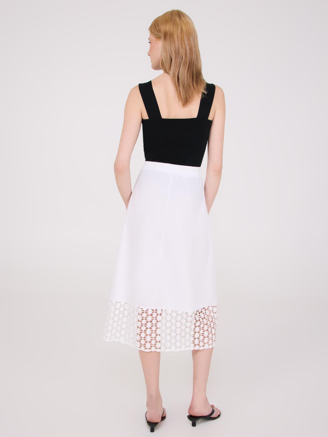 Poplin Skirt With Crochet Hem