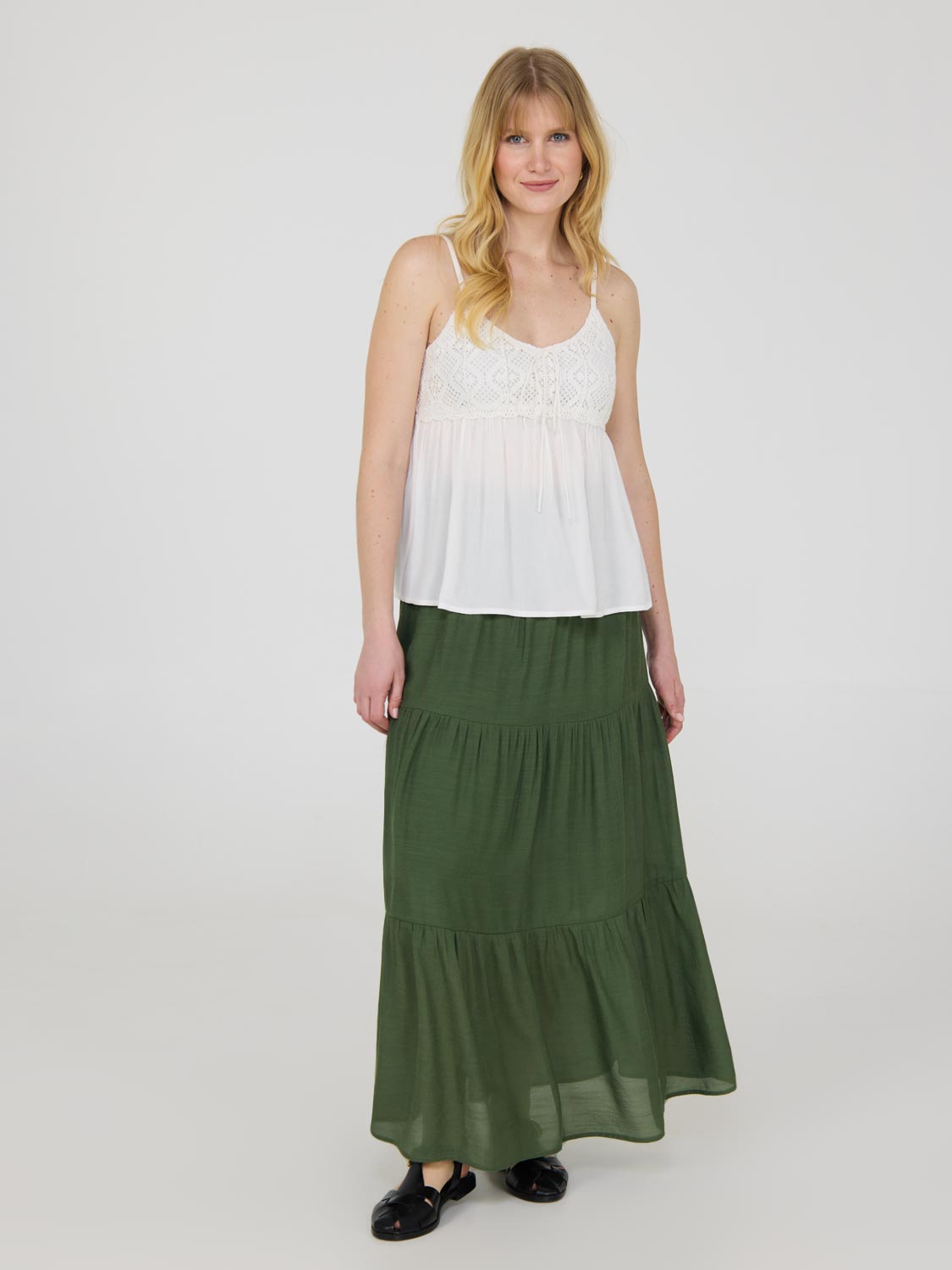 Tiered Smocked Maxi Skirt