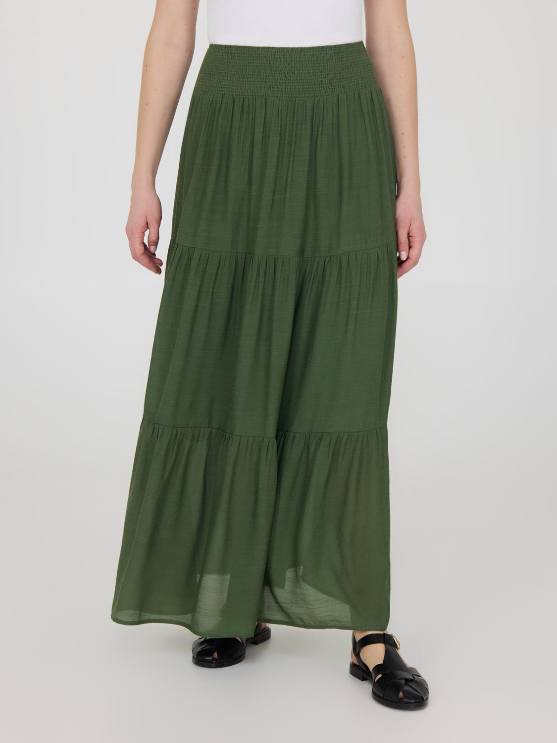 Tiered Smocked Maxi Skirt