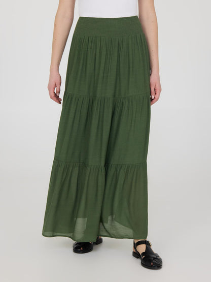 Tiered Smocked Maxi Skirt