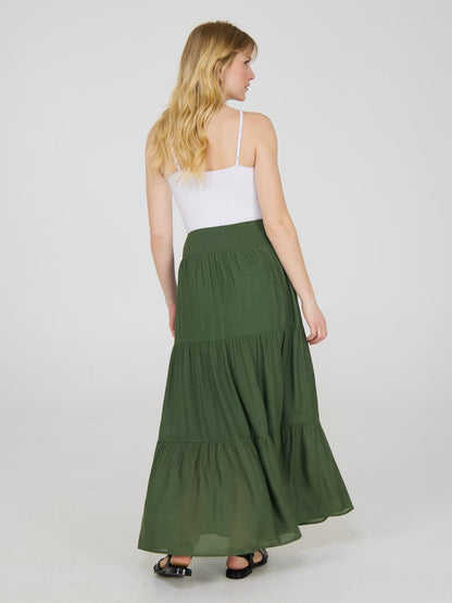 Tiered Smocked Maxi Skirt
