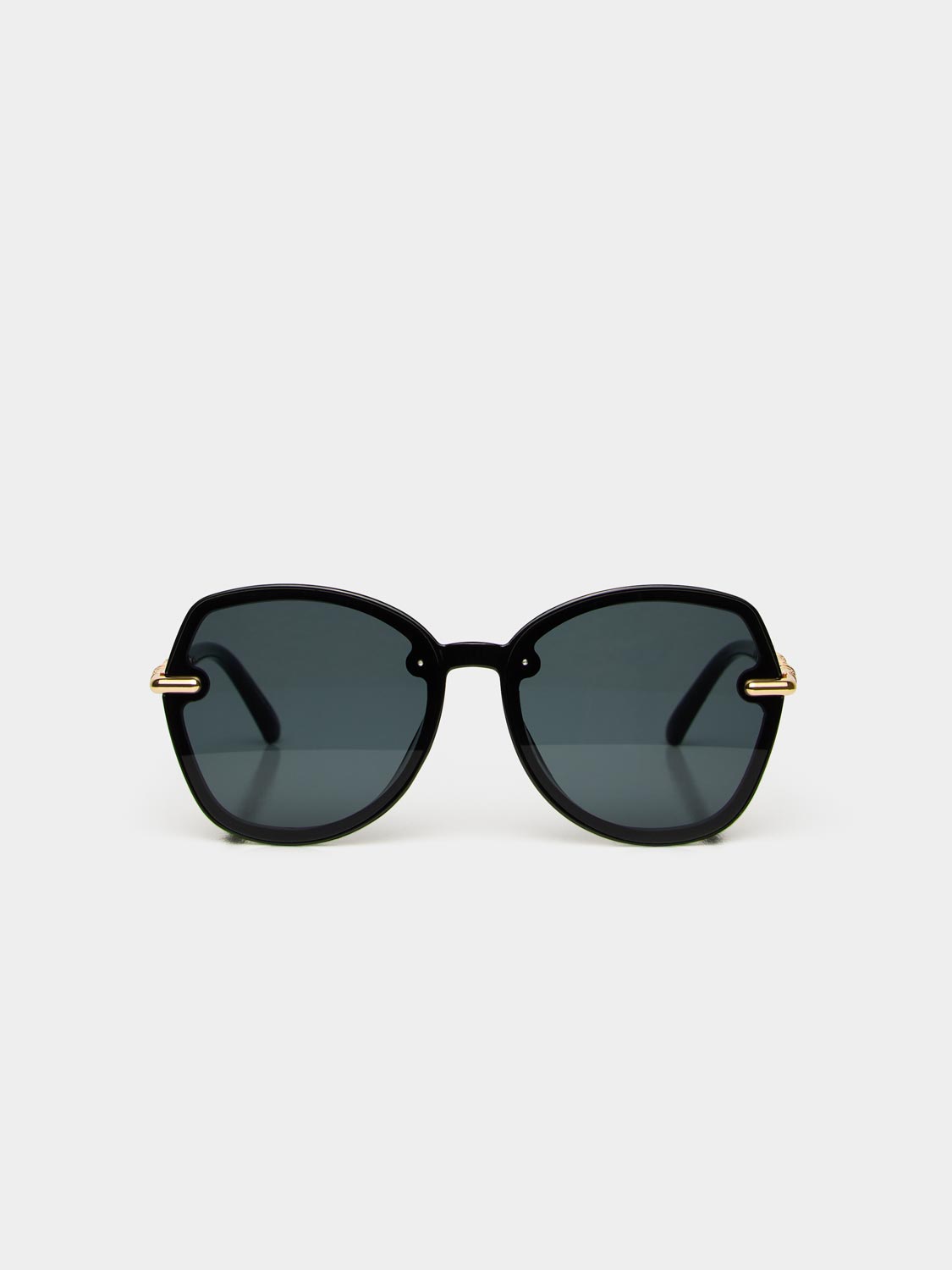 Clear Frame Round Sunglasses