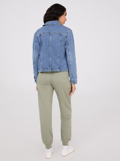 Button-Front Denim Jacket